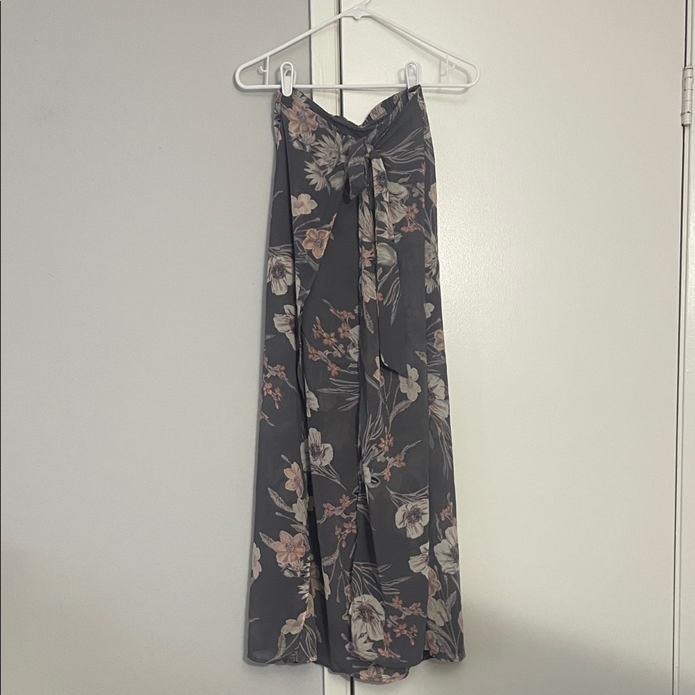 Xhilaration Purple Gray Floral Skirt